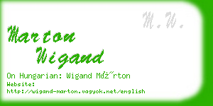 marton wigand business card